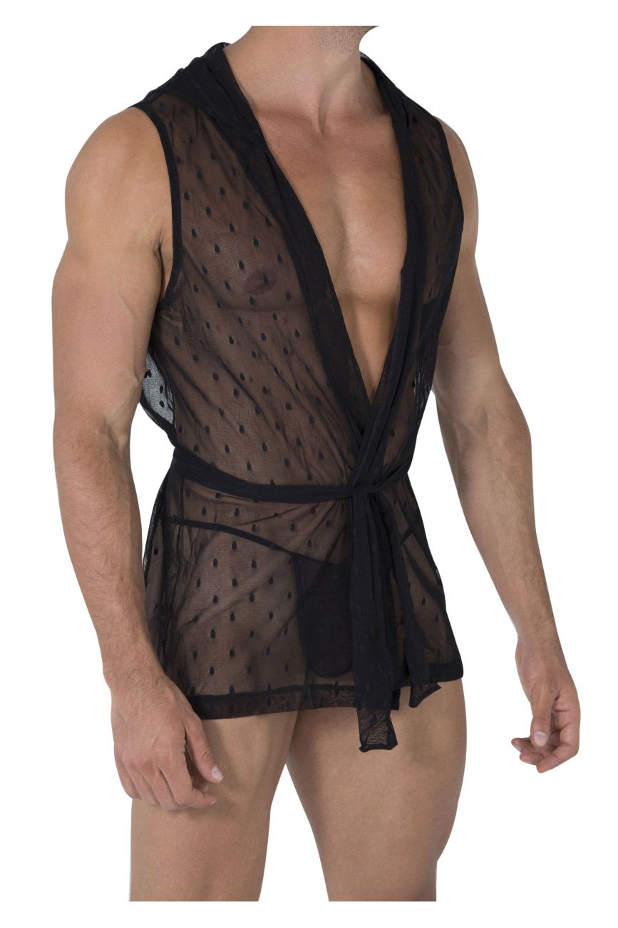 CandyMan 99480 Lace Hoodie Kimono Black