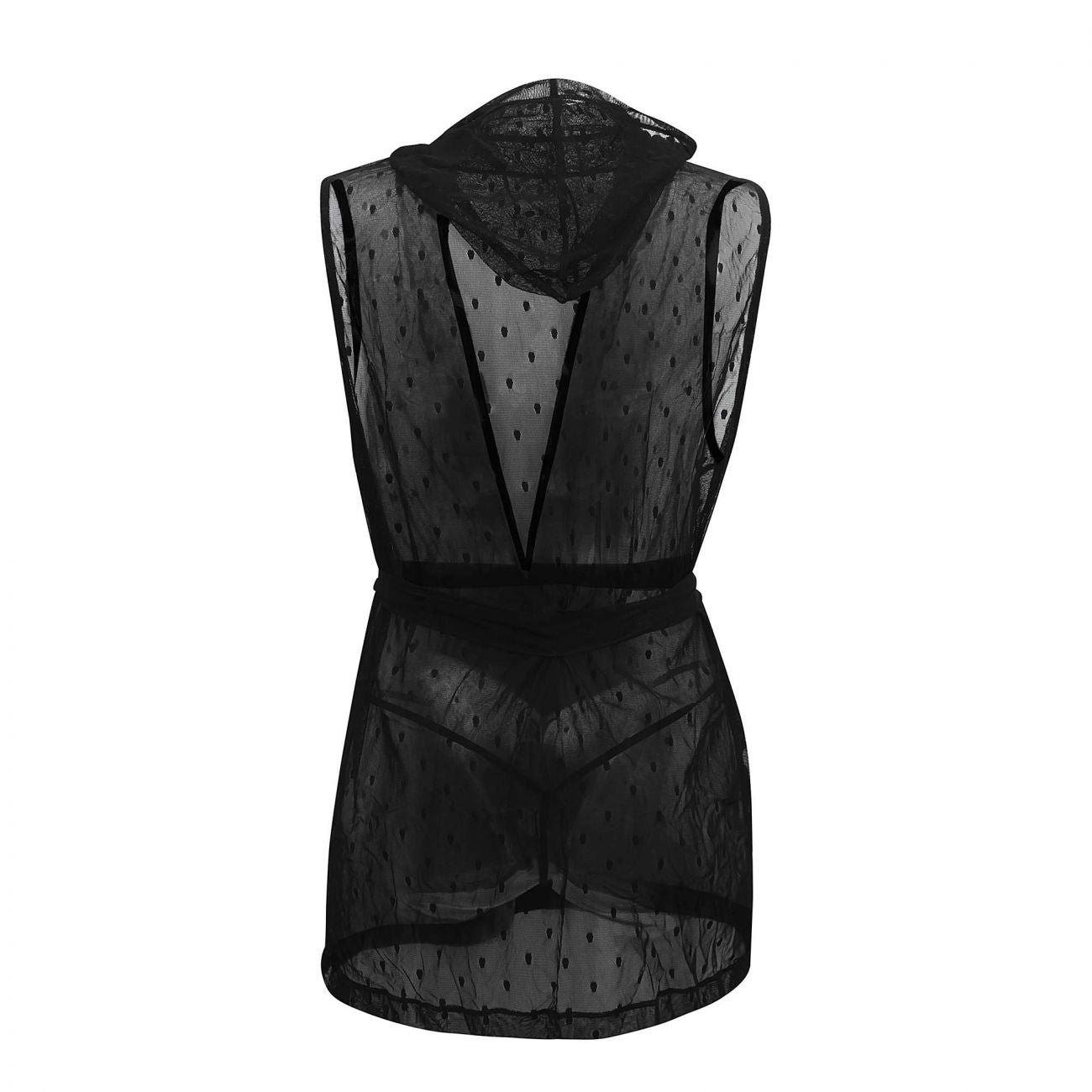 CandyMan 99480 Lace Hoodie Kimono Black