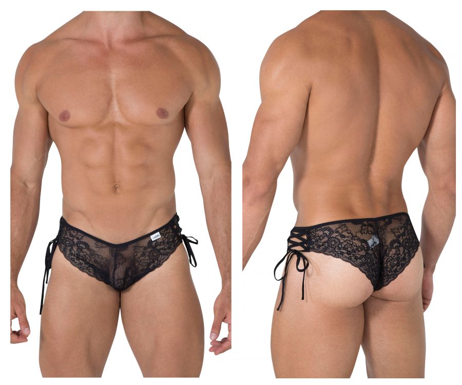 CandyMan 99488 Side Tie Lace Bikini Black