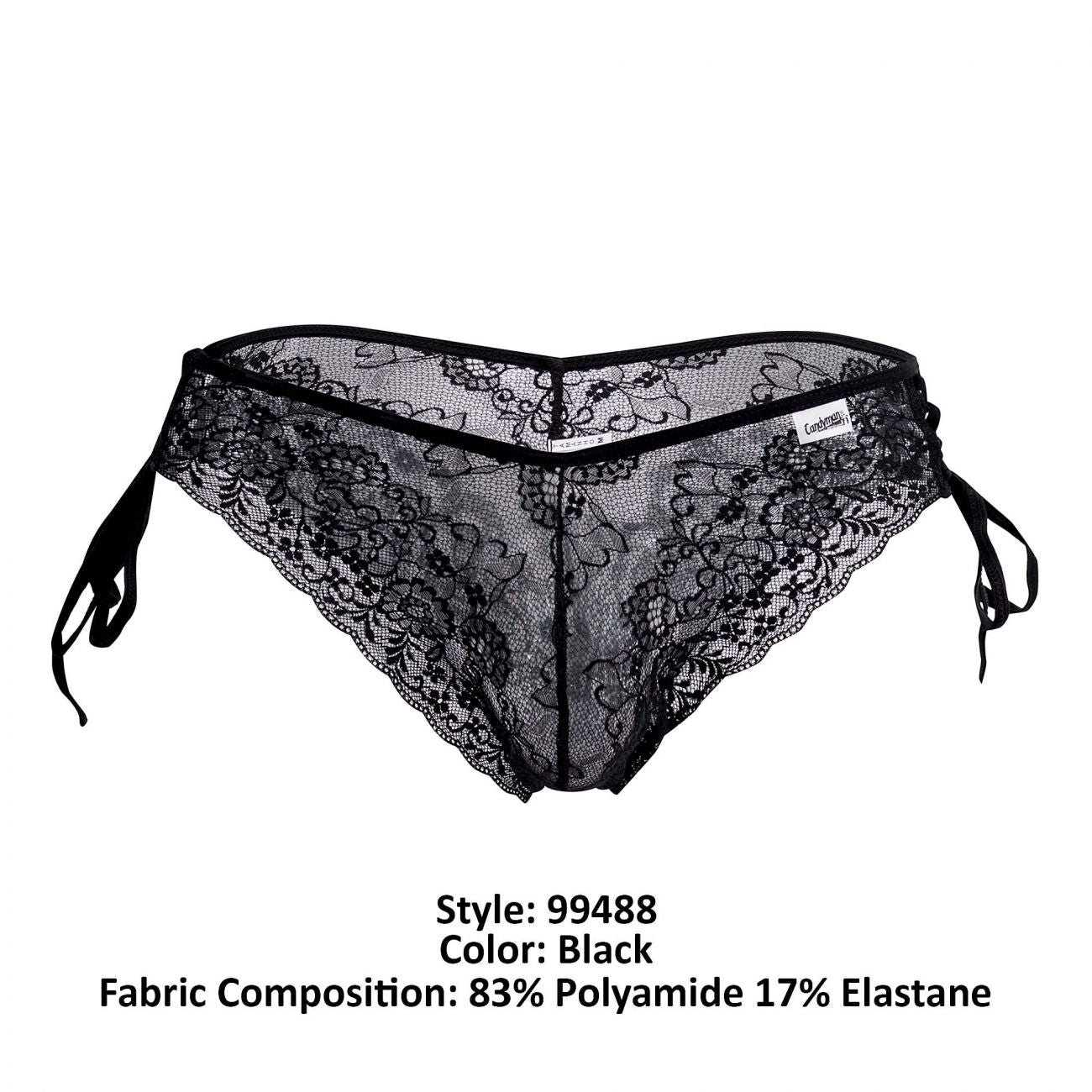 JCSTK - CandyMan 99488 Side Tie Lace Bikini Black