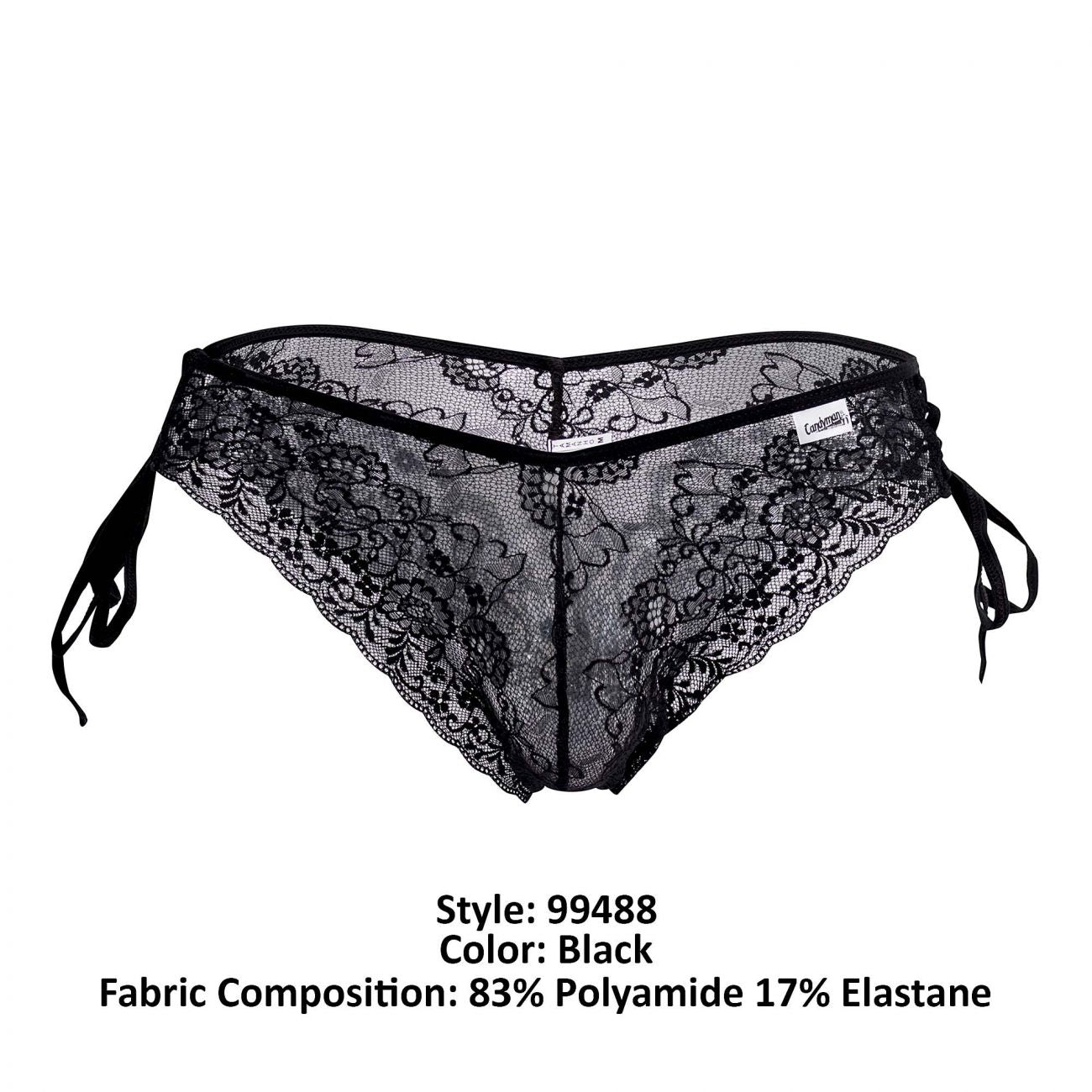 CandyMan 99488 Side Tie Lace Bikini Black