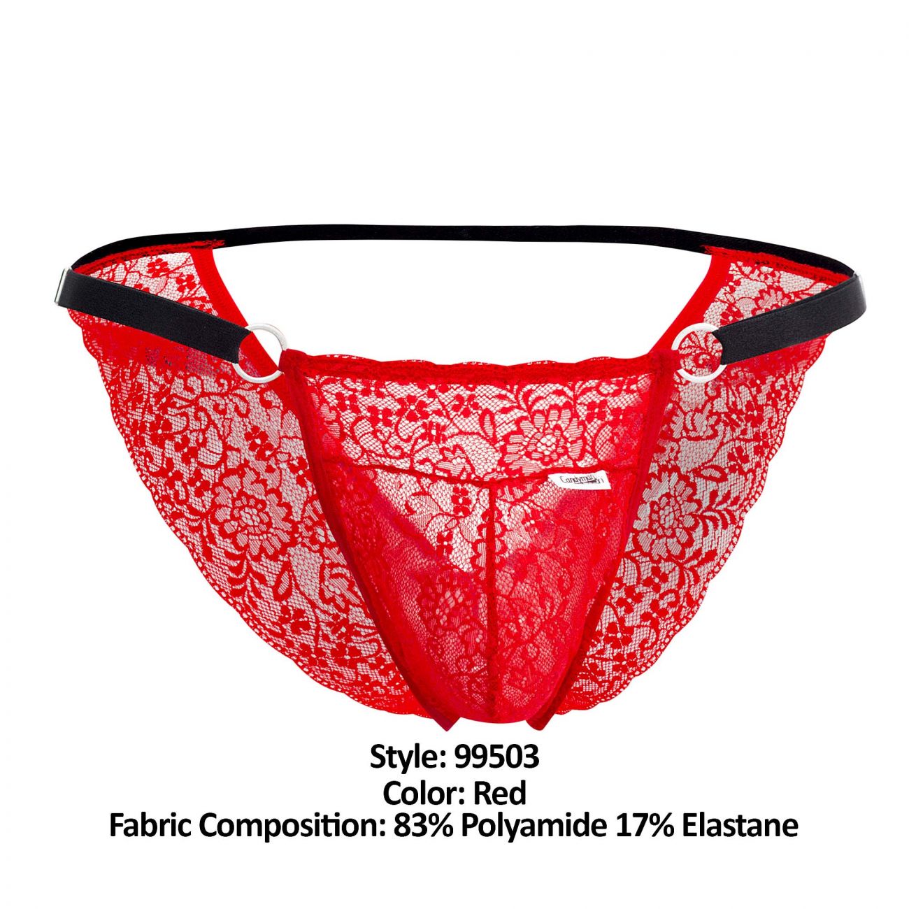 CandyMan 99503 Peekaboo Lace Bikini Red