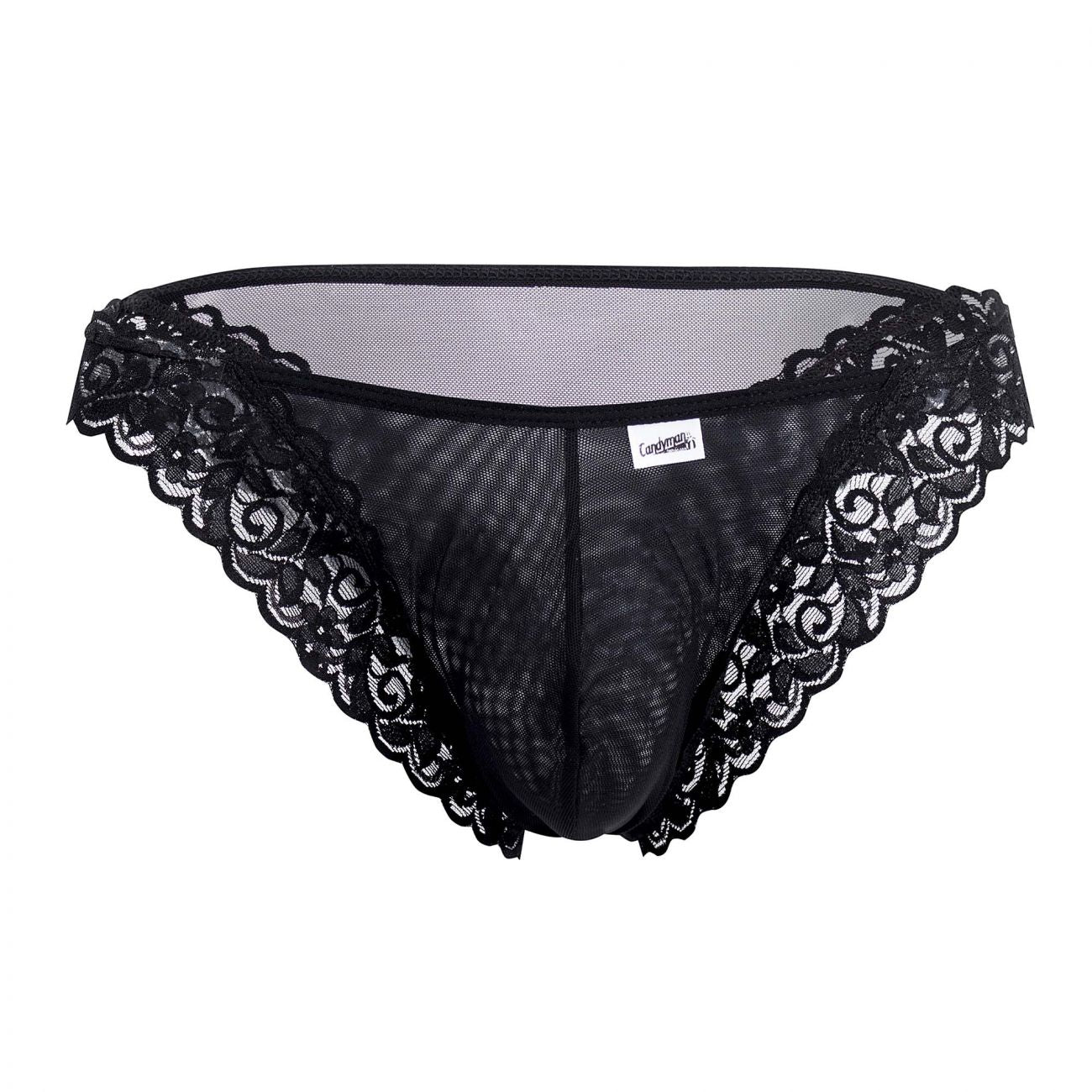CandyMan 99506 Mesh-Lace Thongs Black