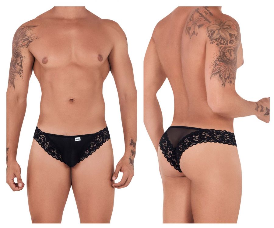 CandyMan 99506 Mesh-Lace Thongs Black