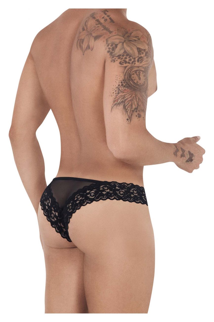 CandyMan 99506 Mesh-Lace Thongs Black