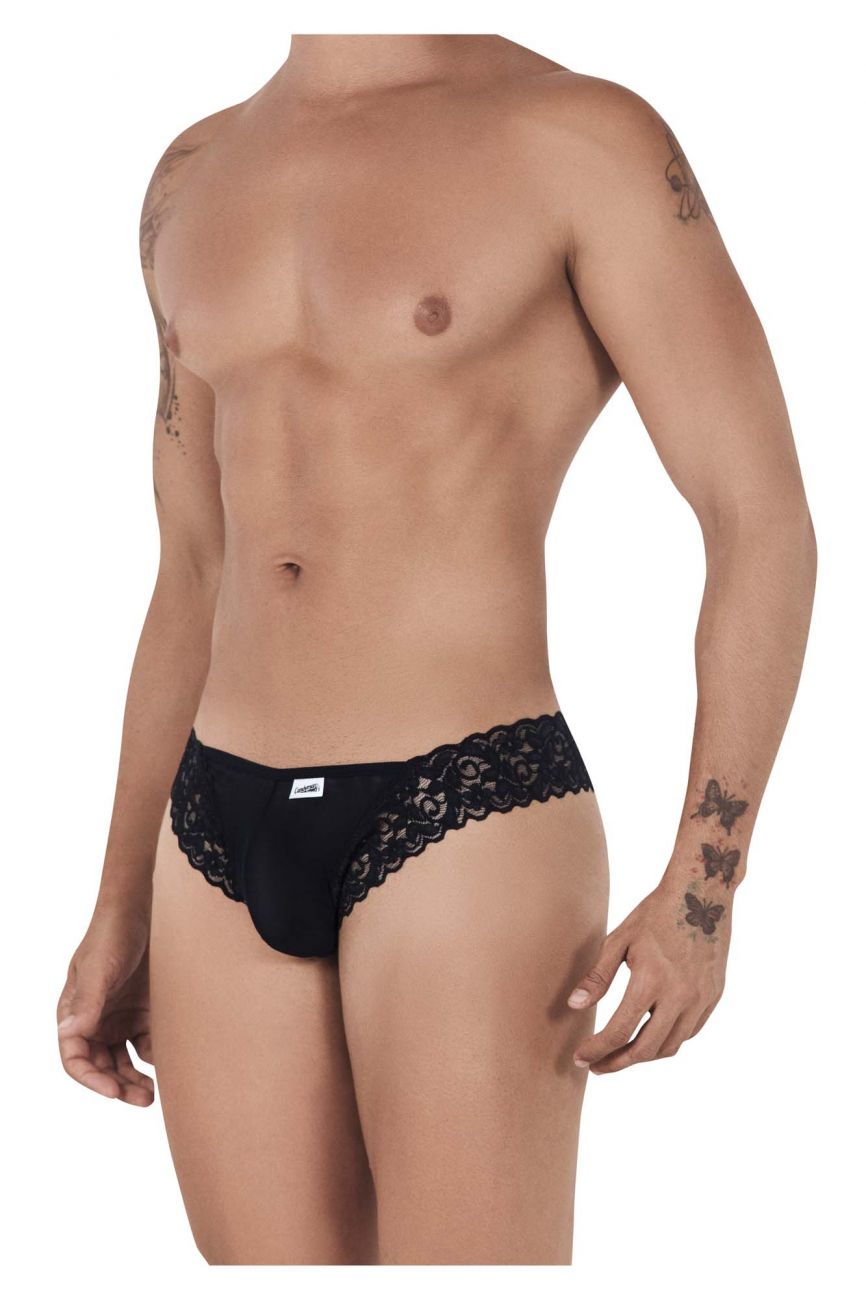 CandyMan 99506 Mesh-Lace Thongs Black