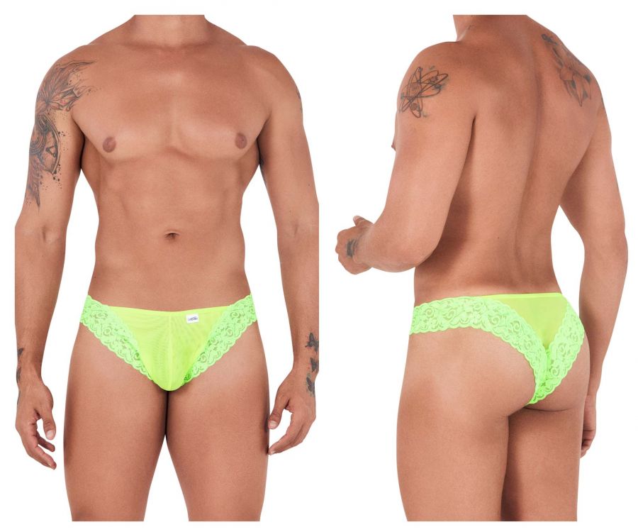 CandyMan 99506 Mesh-Lace Thongs Hot Green