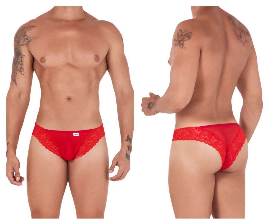 CandyMan 99506 Mesh-Lace Thongs Red
