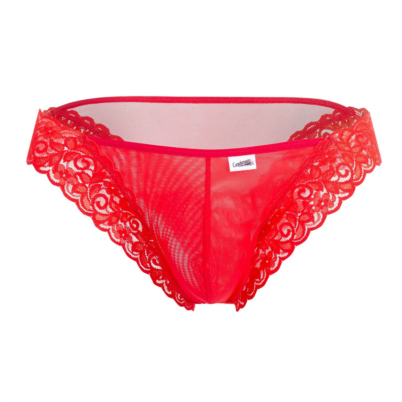 JCSTK - CandyMan 99506 Mesh-Lace Thongs Red