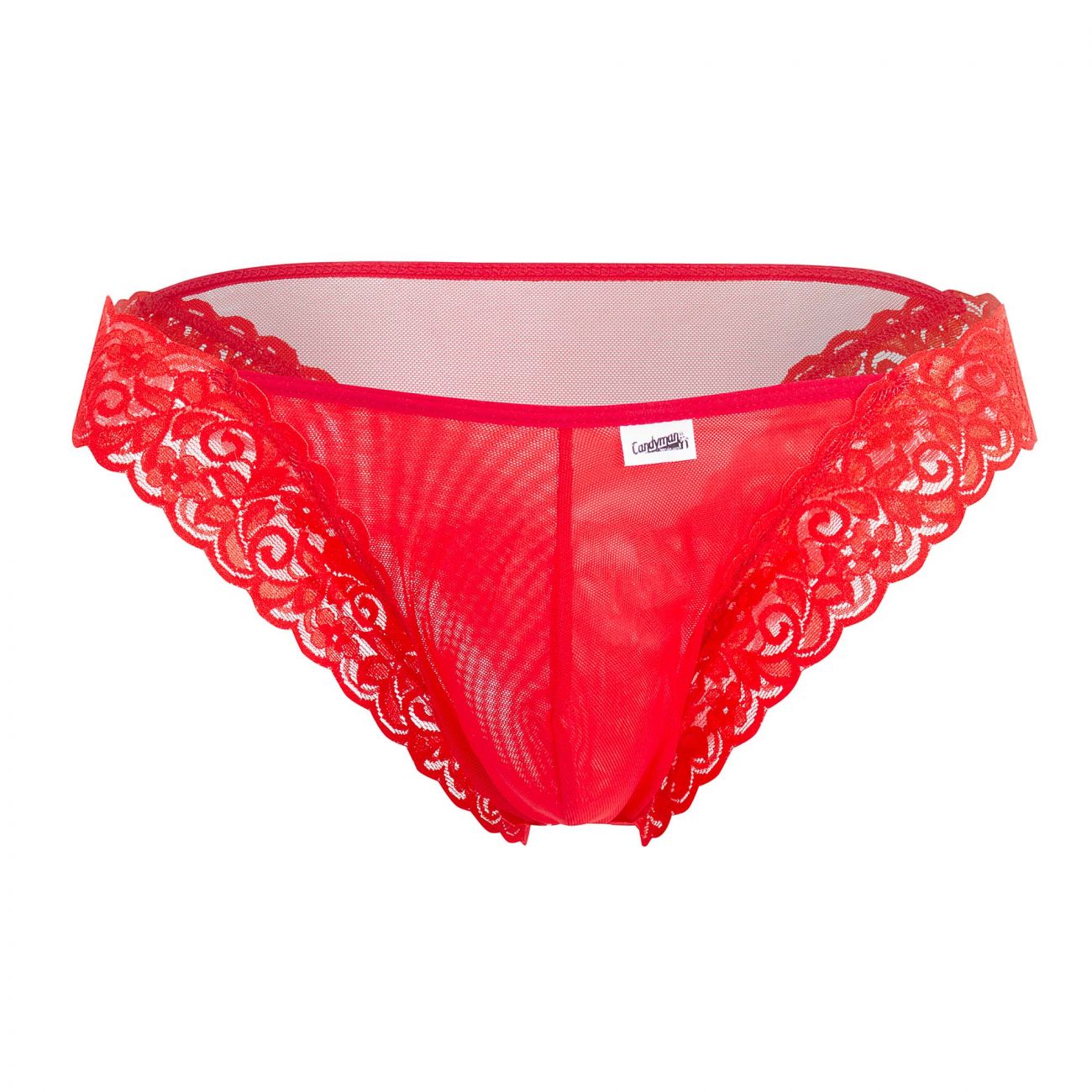 CandyMan 99506 Mesh-Lace Thongs Red