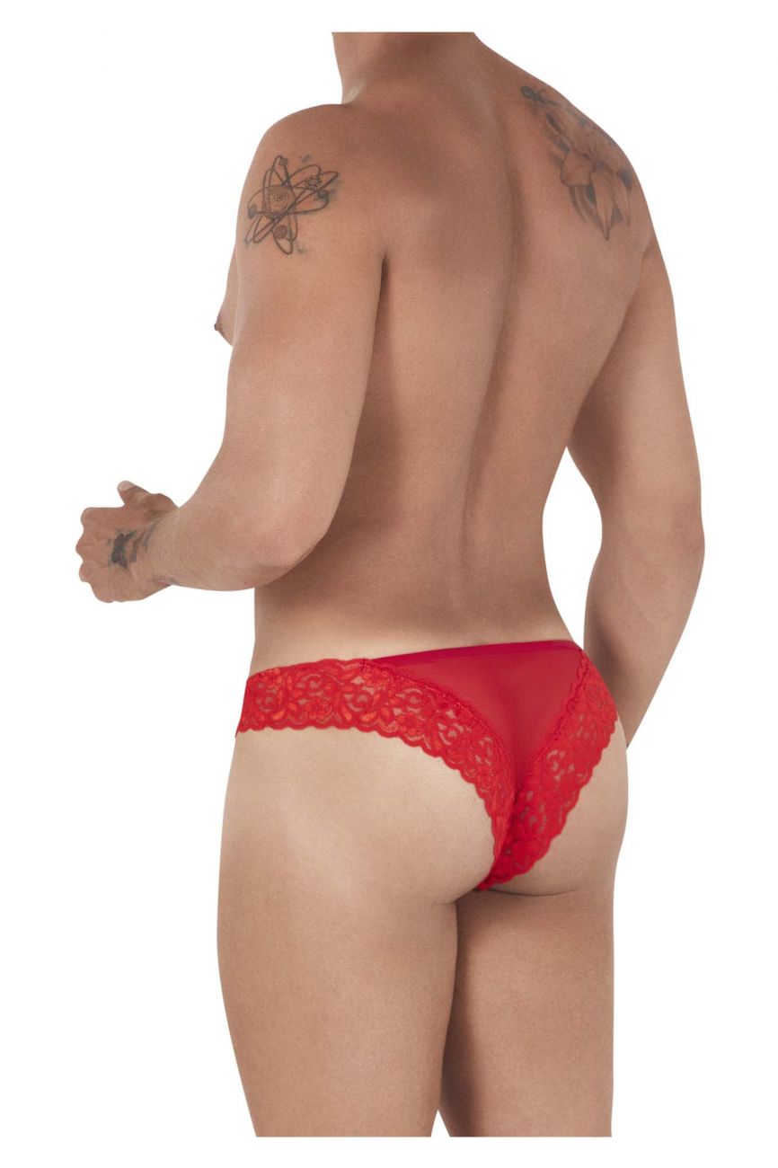 CandyMan 99506 Mesh-Lace Thongs Red