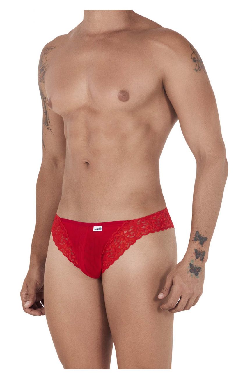CandyMan 99506 Mesh-Lace Thongs Red
