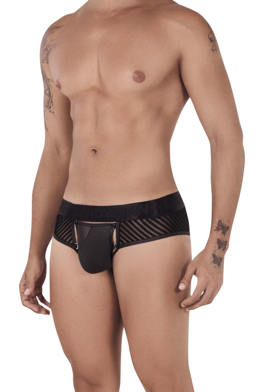 CandyMan 99512 Mesh-Stripes Bikini Black
