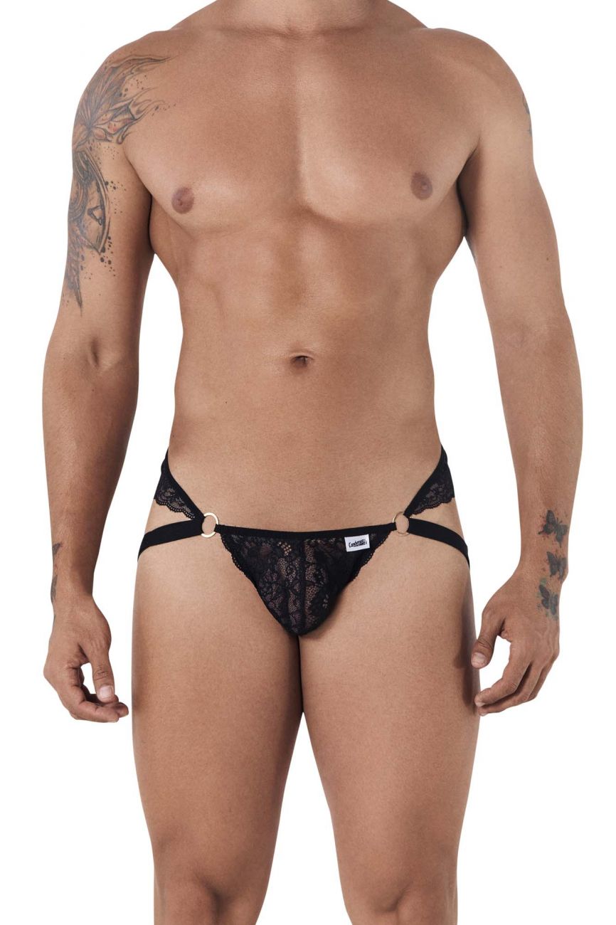 CandyMan 99514 Lace Jockstrap-Thongs Black