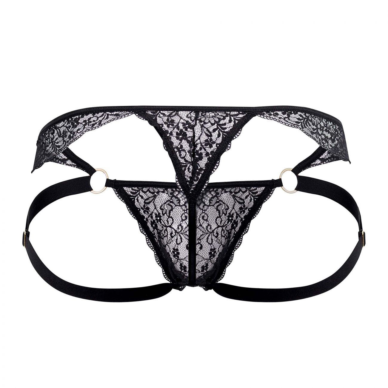 CandyMan 99514 Lace Jockstrap-Thongs Black