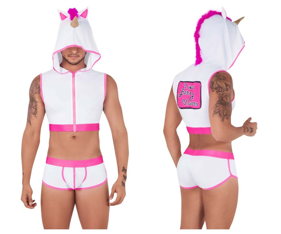 CandyMan 99520 Unicorn Hoodie and Trunks Set White