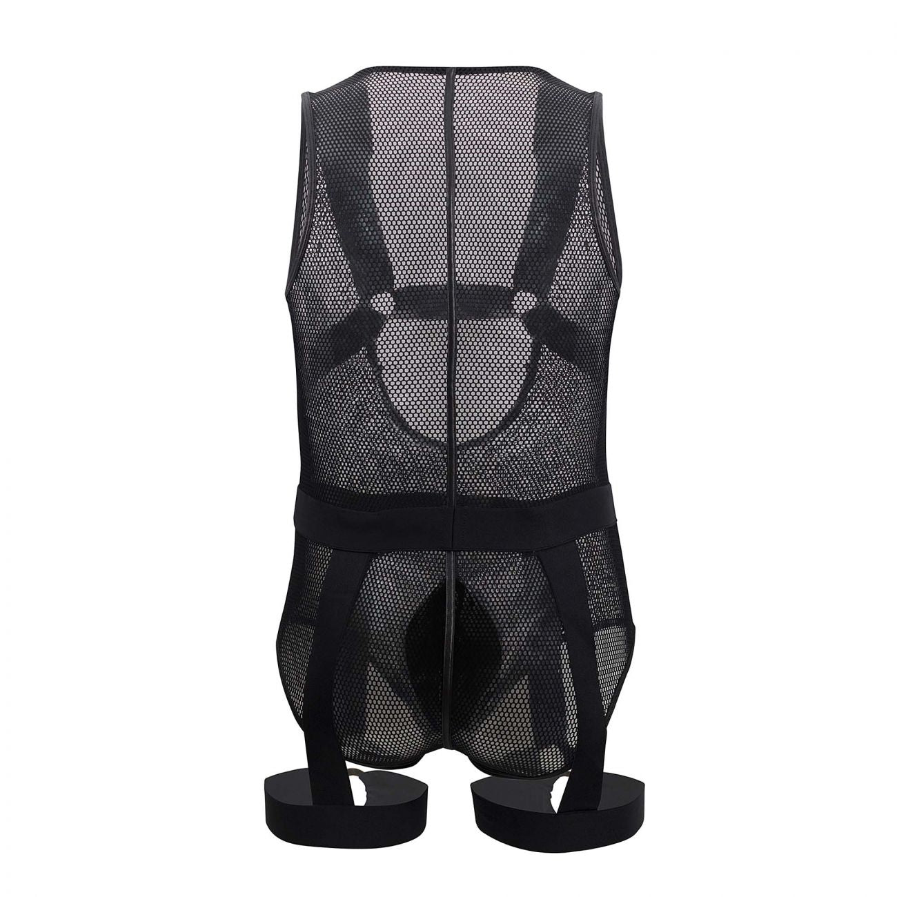 CandyMan 99529 Mesh Garter Bodysuit Black
