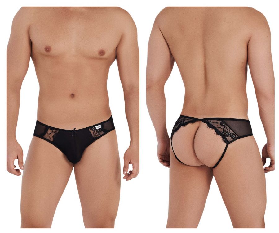 CandyMan 99538 Sexy Lace Jockstrap Black