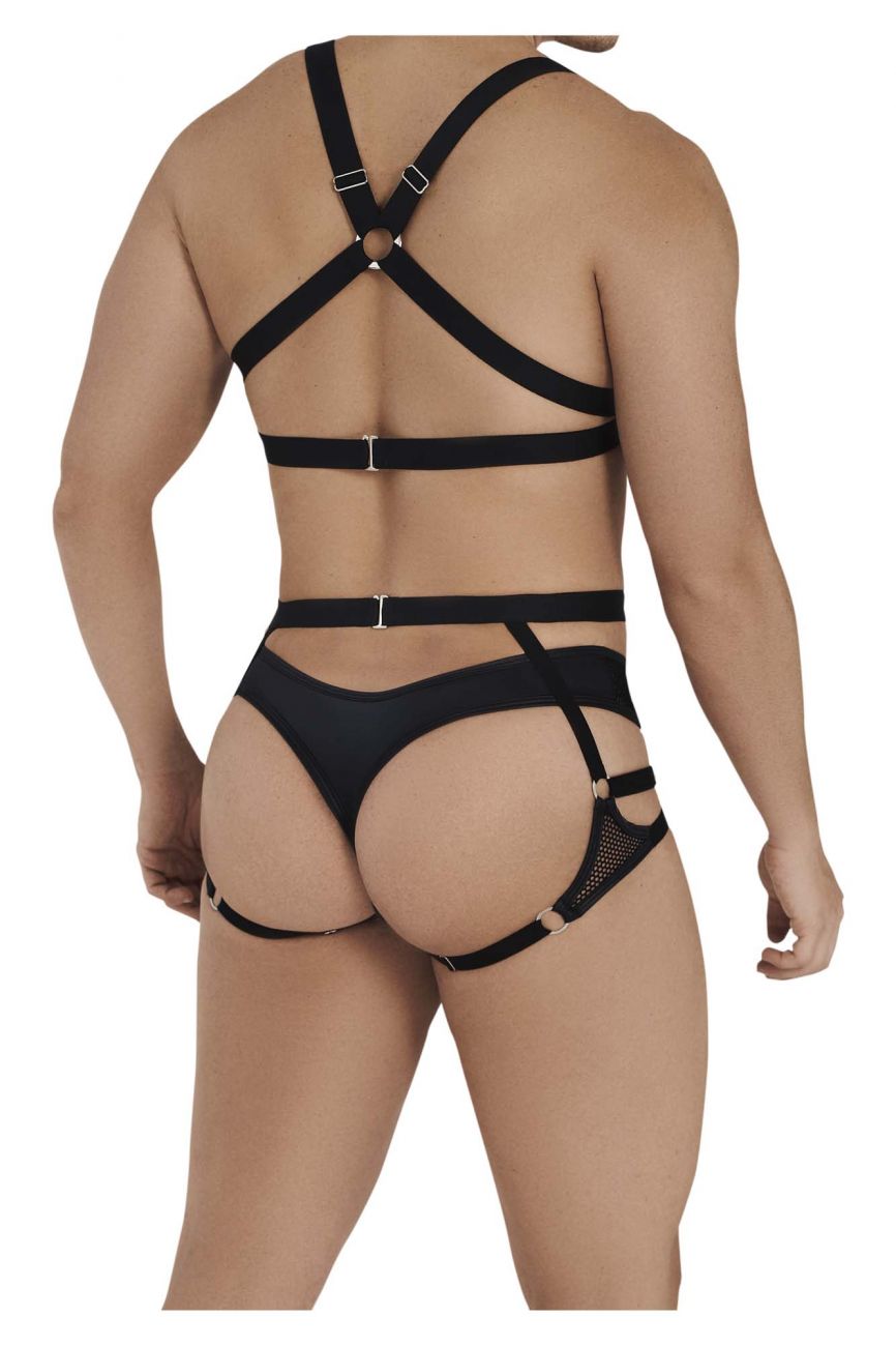 JCSTK - CandyMan 99546 Harness-Thongs Outfit Black