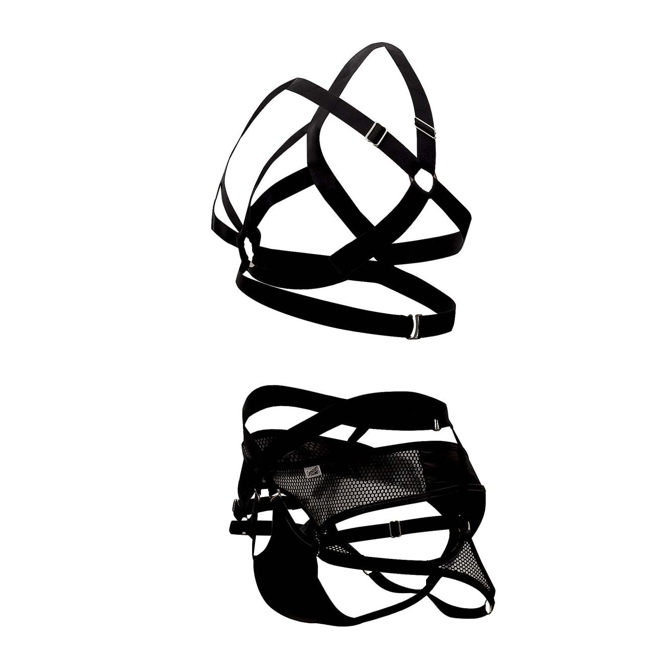 JCSTK - CandyMan 99546 Harness-Thongs Outfit Black