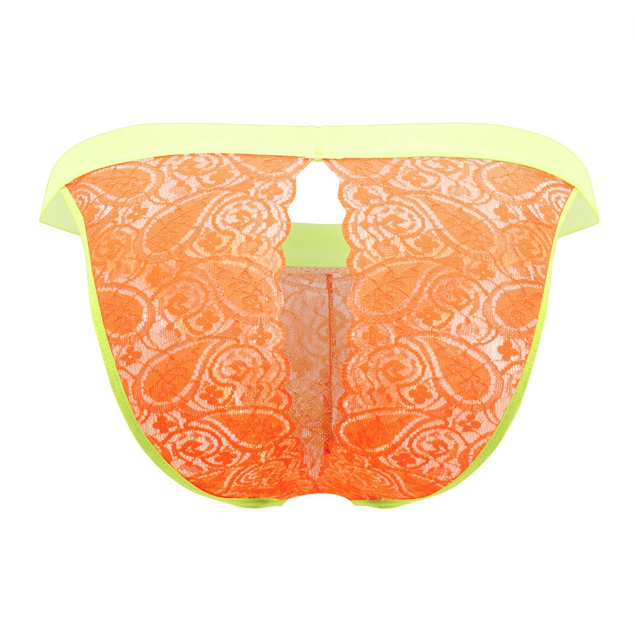 CandyMan 99554 Lace Peekaboo Bikini Hot Orange