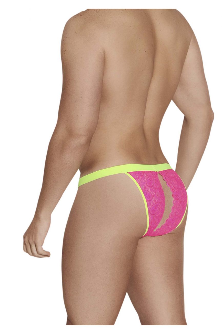 CandyMan 99554 Lace Peekaboo Bikini Hot Pink