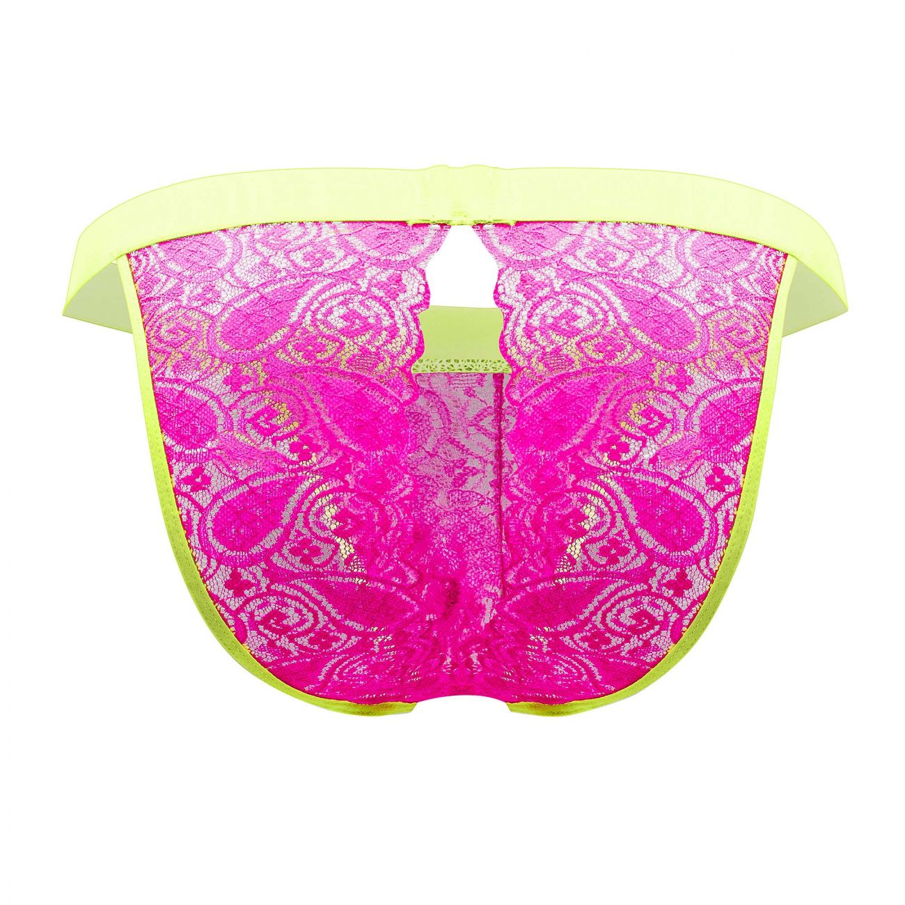 CandyMan 99554 Lace Peekaboo Bikini Hot Pink