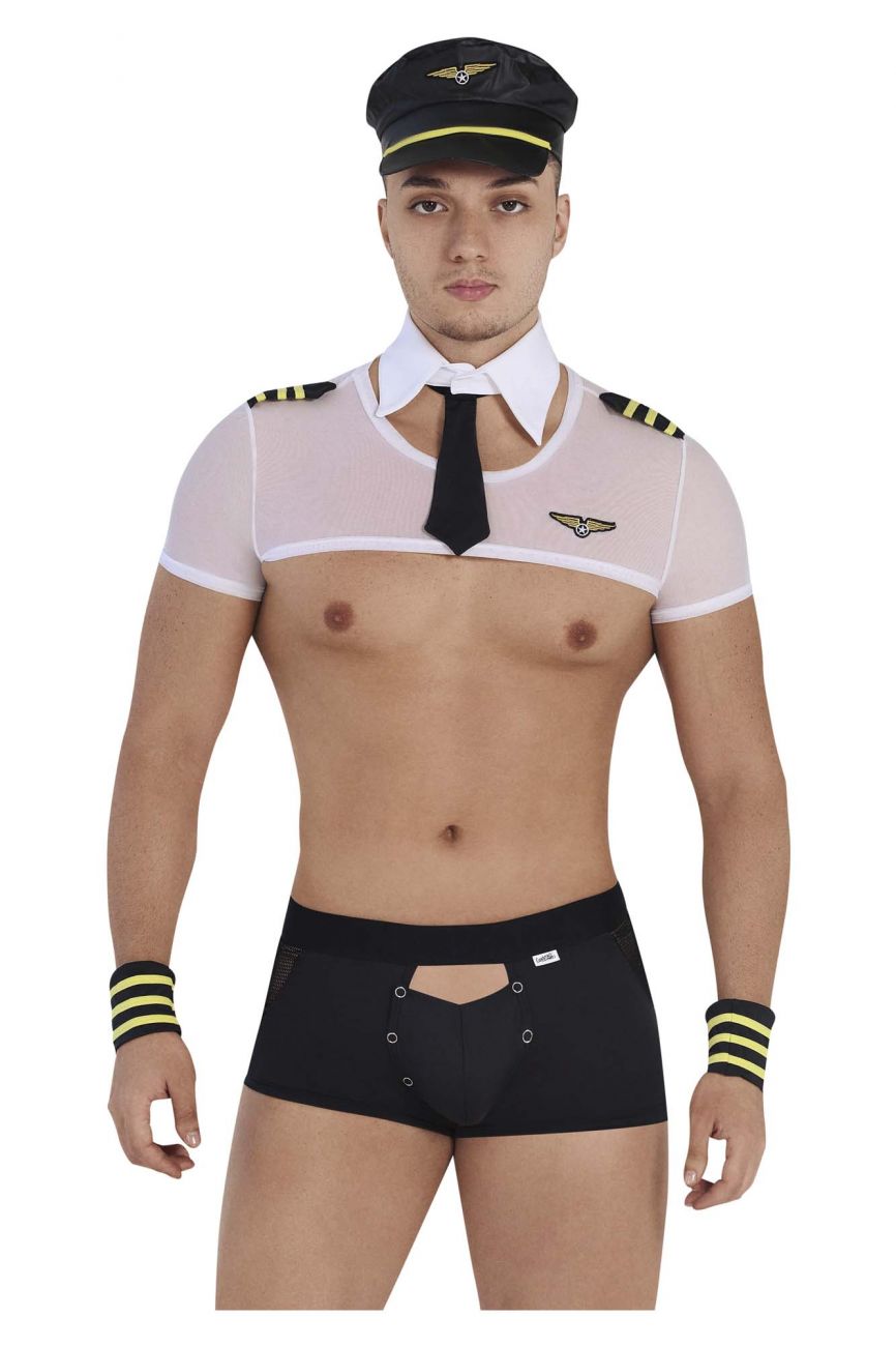 CandyMan 99561 Pilot Costume Outfit Black & White