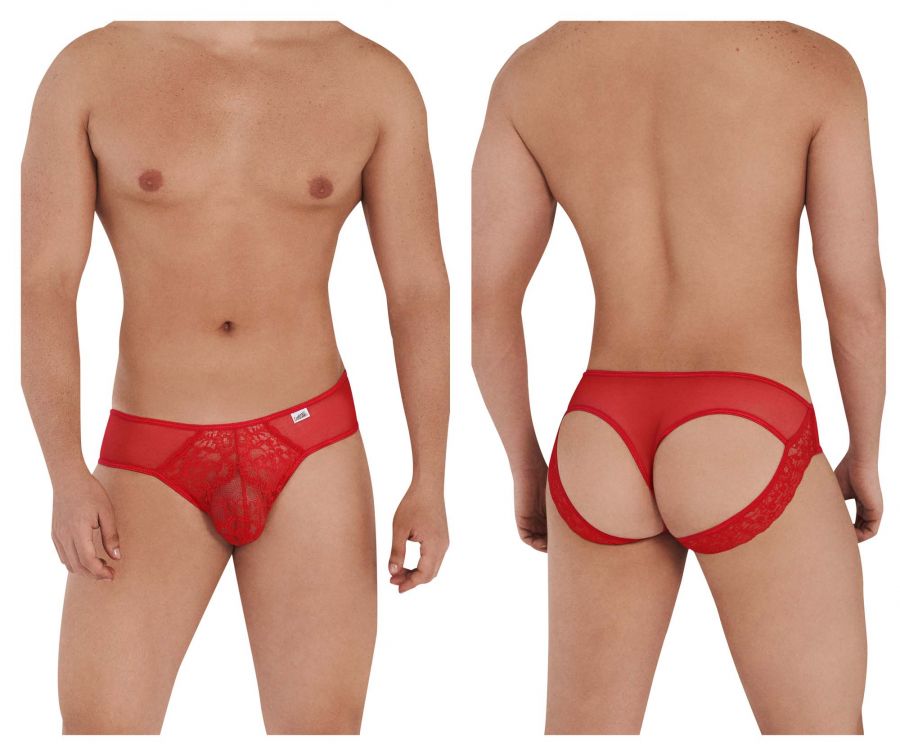 CandyMan 99565 Mesh-Lace Thongs Red