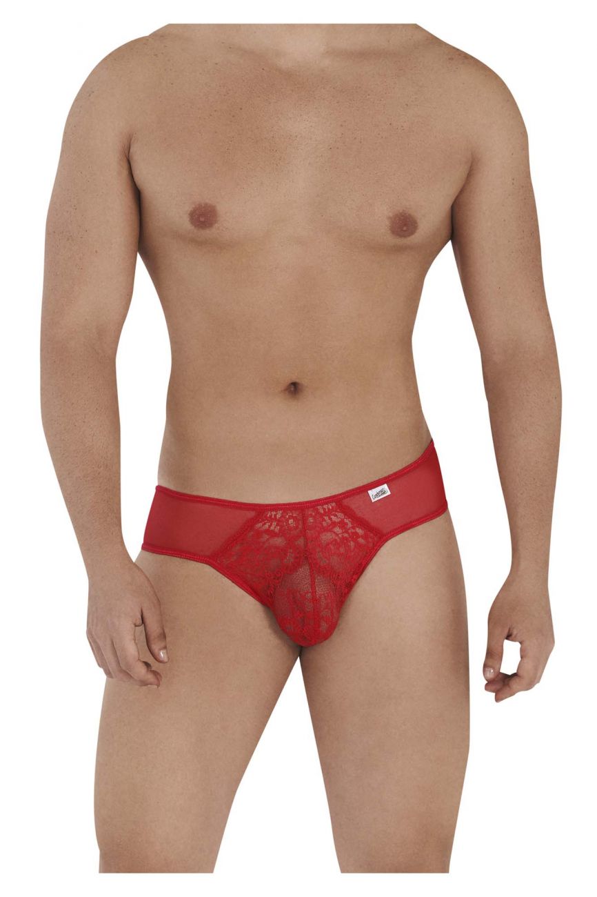 CandyMan 99565 Mesh-Lace Thongs Red