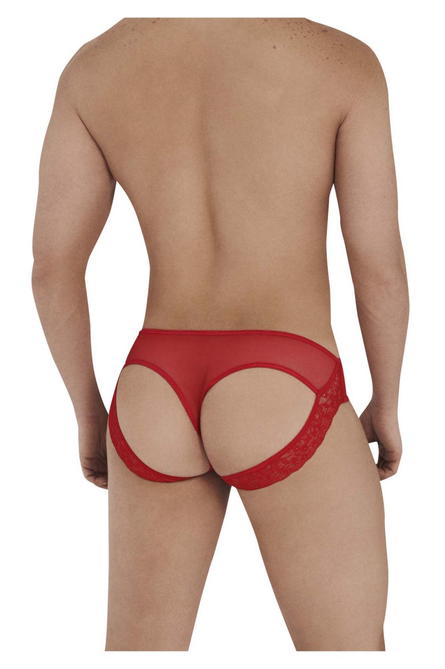 CandyMan 99565 Mesh-Lace Thongs Red