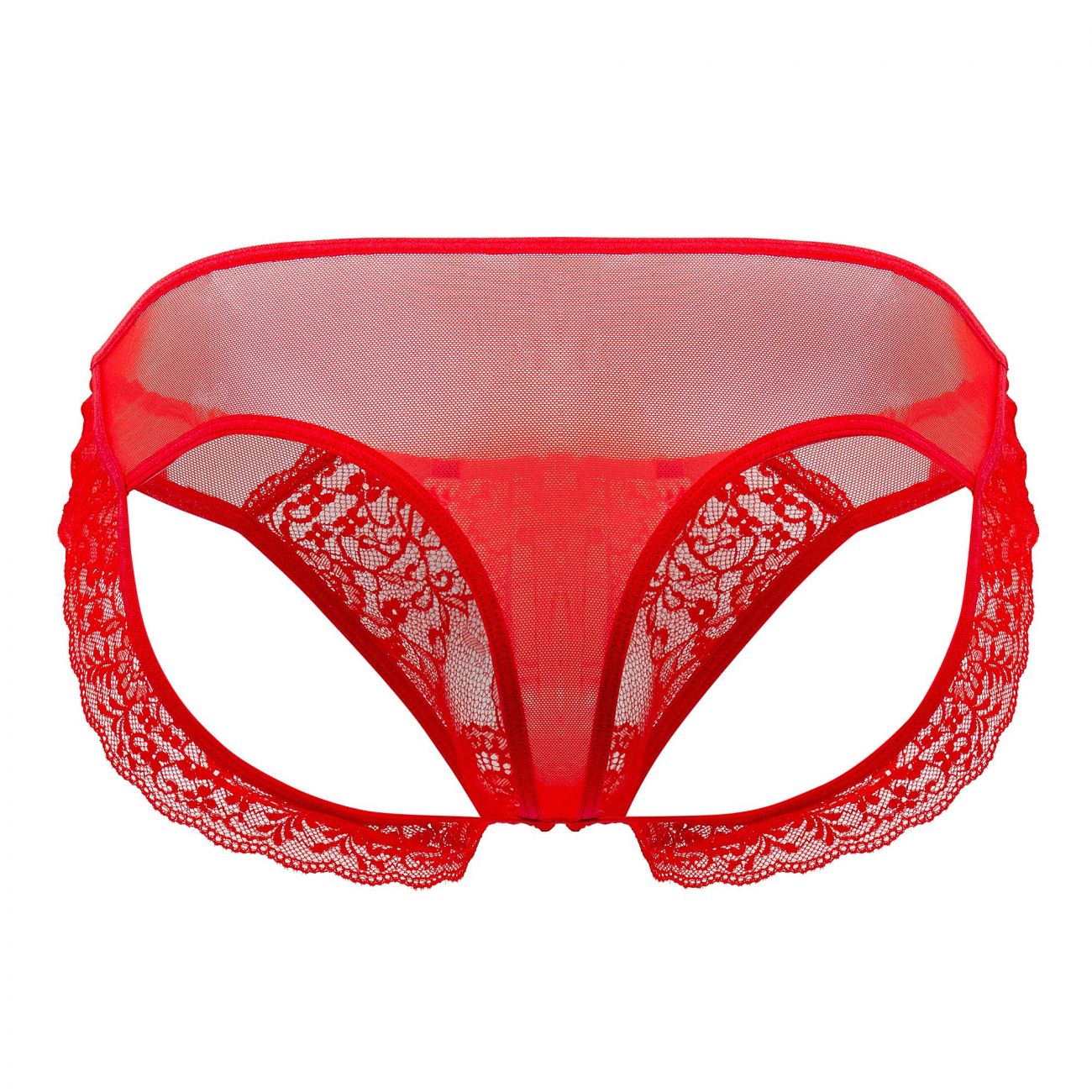 CandyMan 99565 Mesh-Lace Thongs Red
