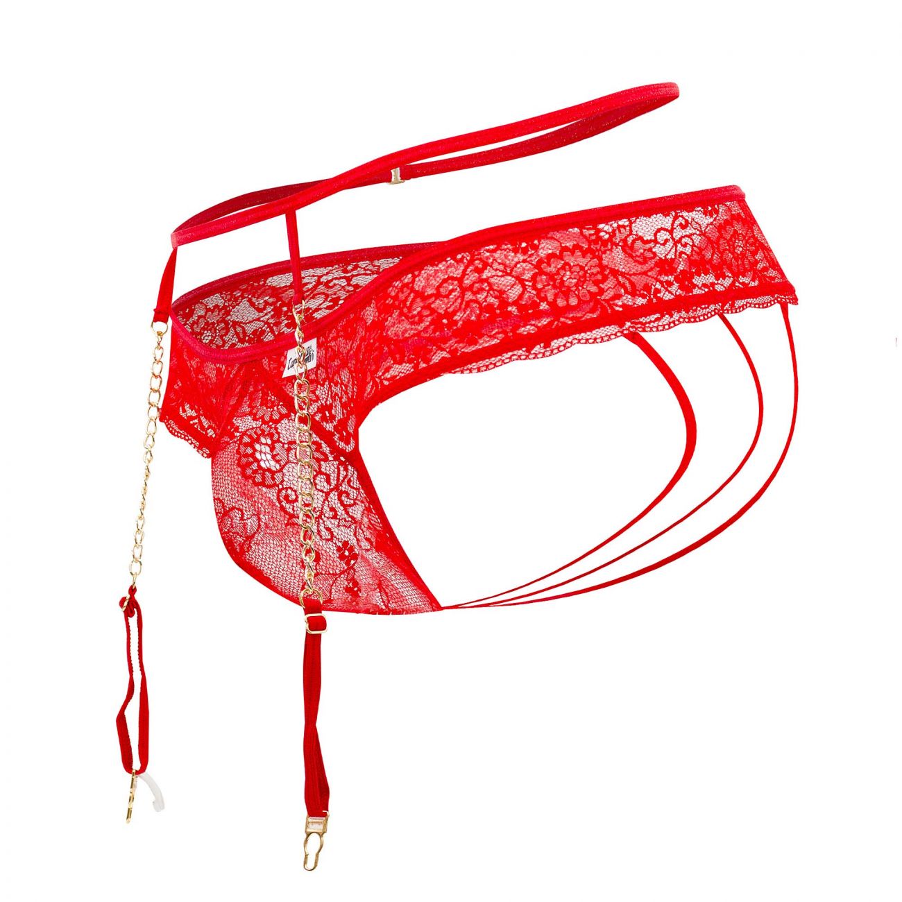CandyMan 99566 Lace Garter-Jockstrap Outfit Red