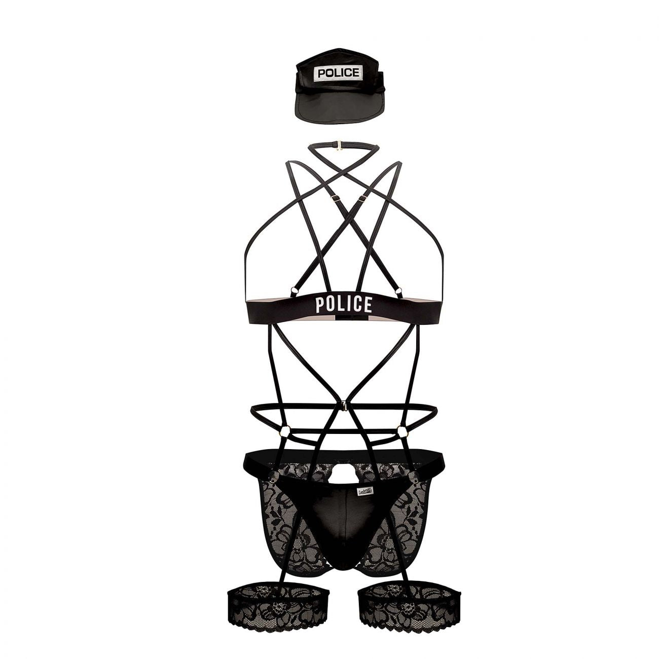 CandyMan 99569 Police Costume Outfit Black