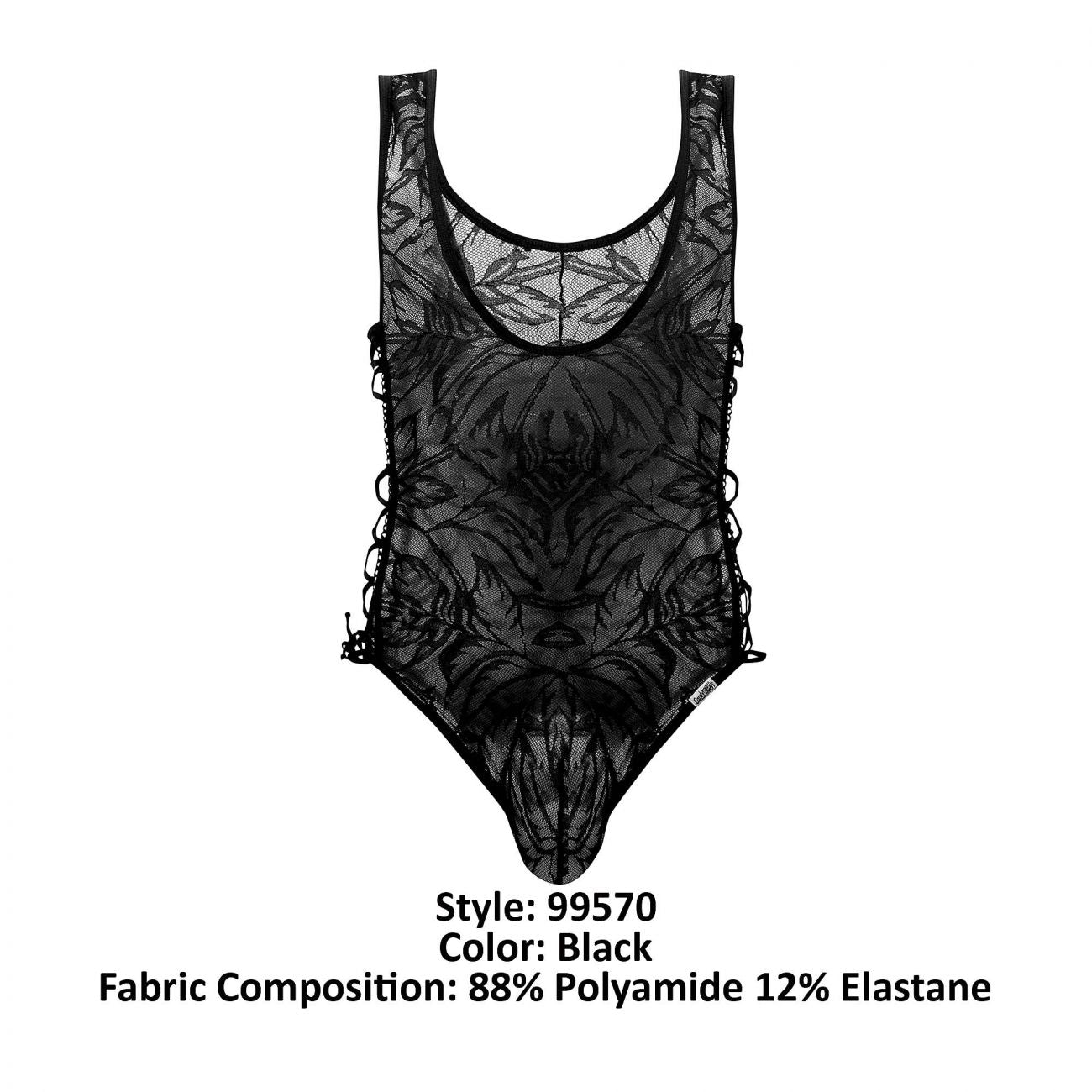CandyMan 99570 Lace Bodysuit Black