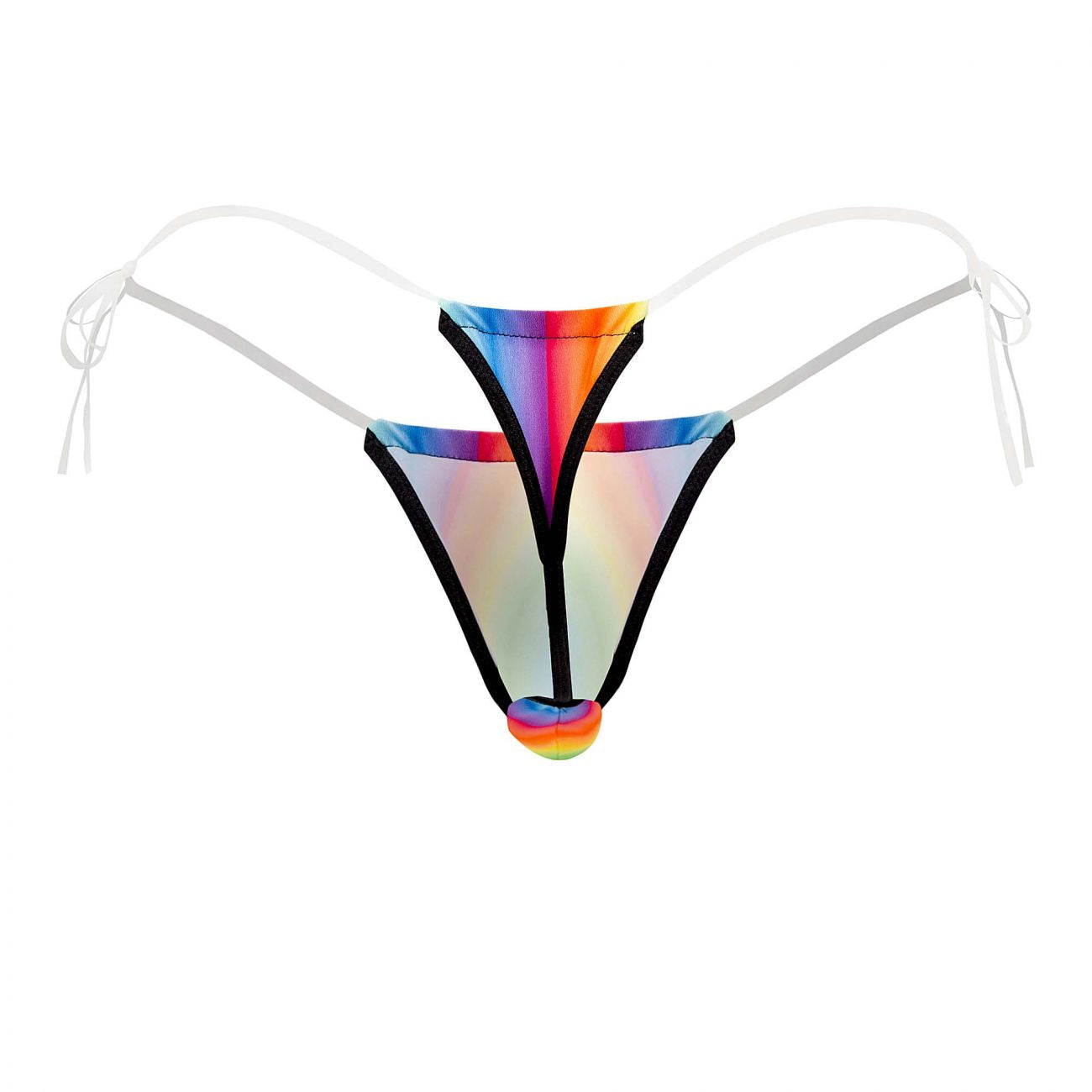 CandyMan 99571X Invisible Strap Micro G-String Rainbow Print Plus Sizes