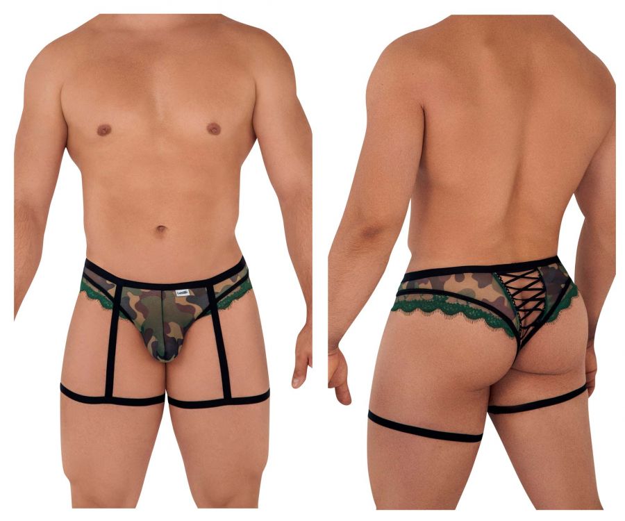 CandyMan 99580 Garter Camo Thongs Green