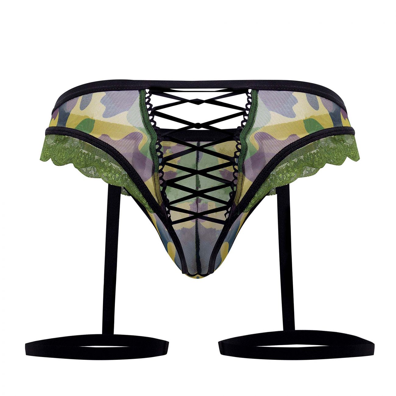 CandyMan 99580 Garter Camo Thongs Green