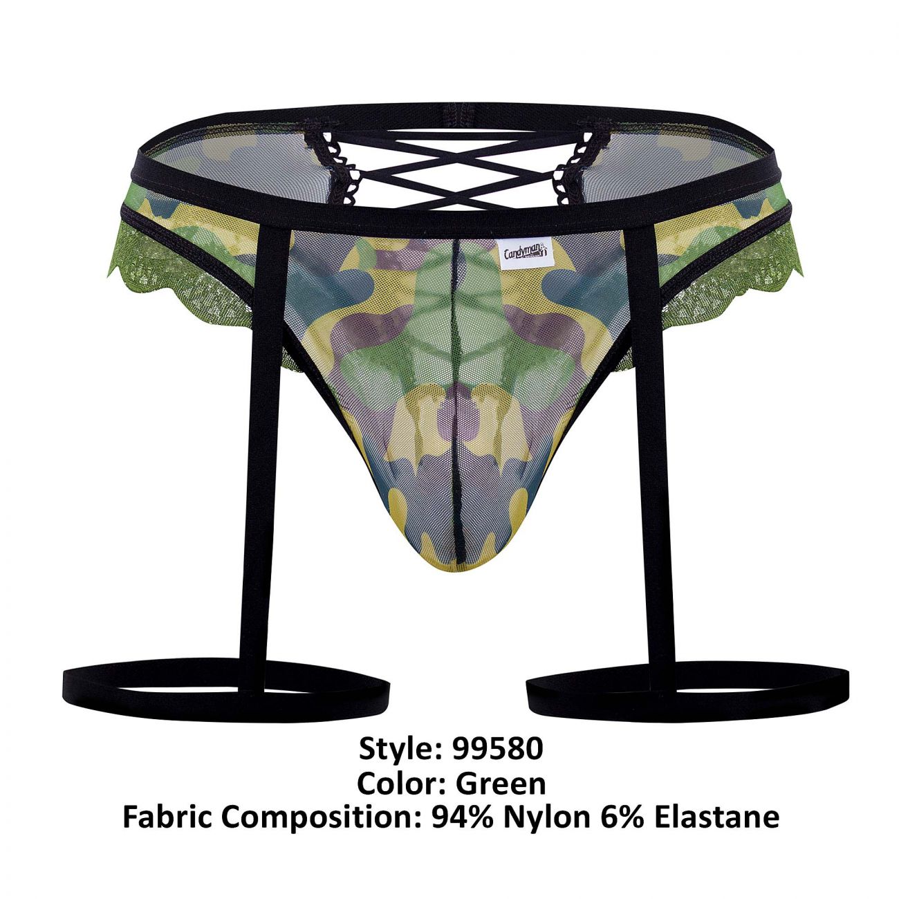 CandyMan 99580 Garter Camo Thongs Green