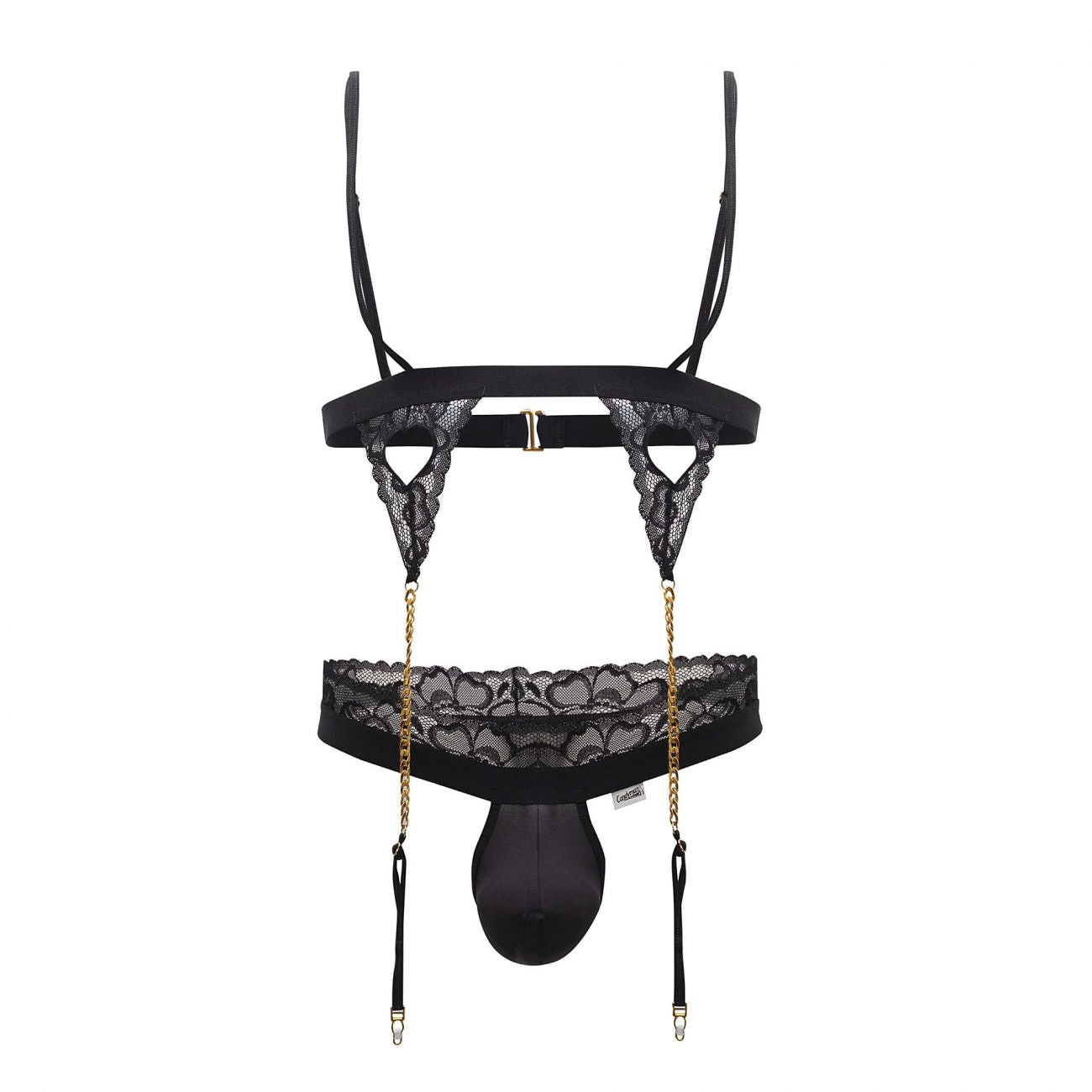 CandyMan 99581 Harness-Thongs Outfit Black