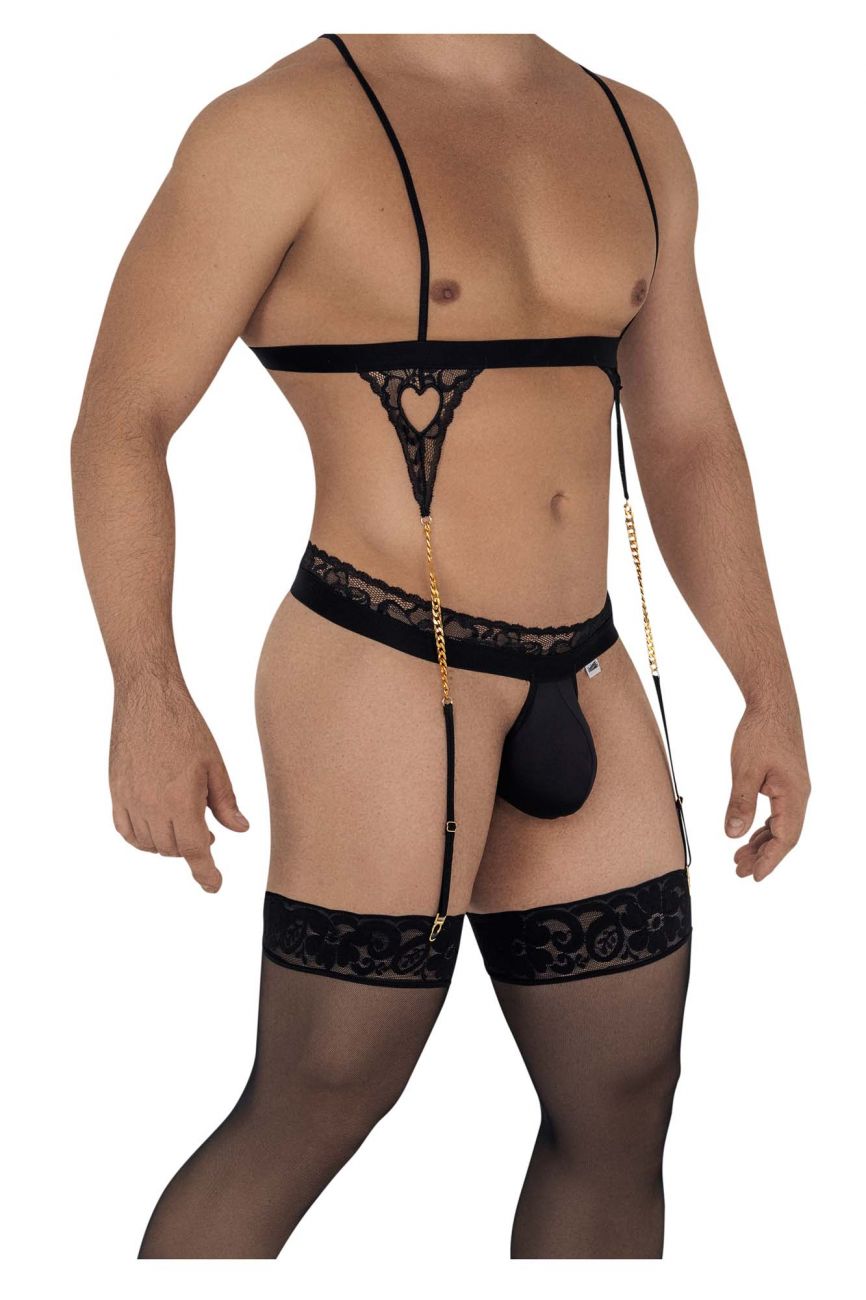 CandyMan 99581 Harness-Thongs Outfit Black