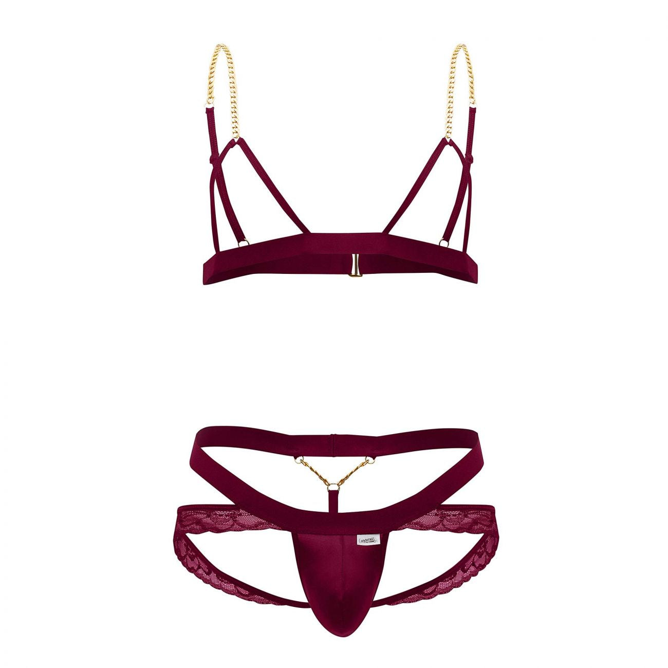 CandyMan 99582 Harness-Jockstrap Outfit Burgundy