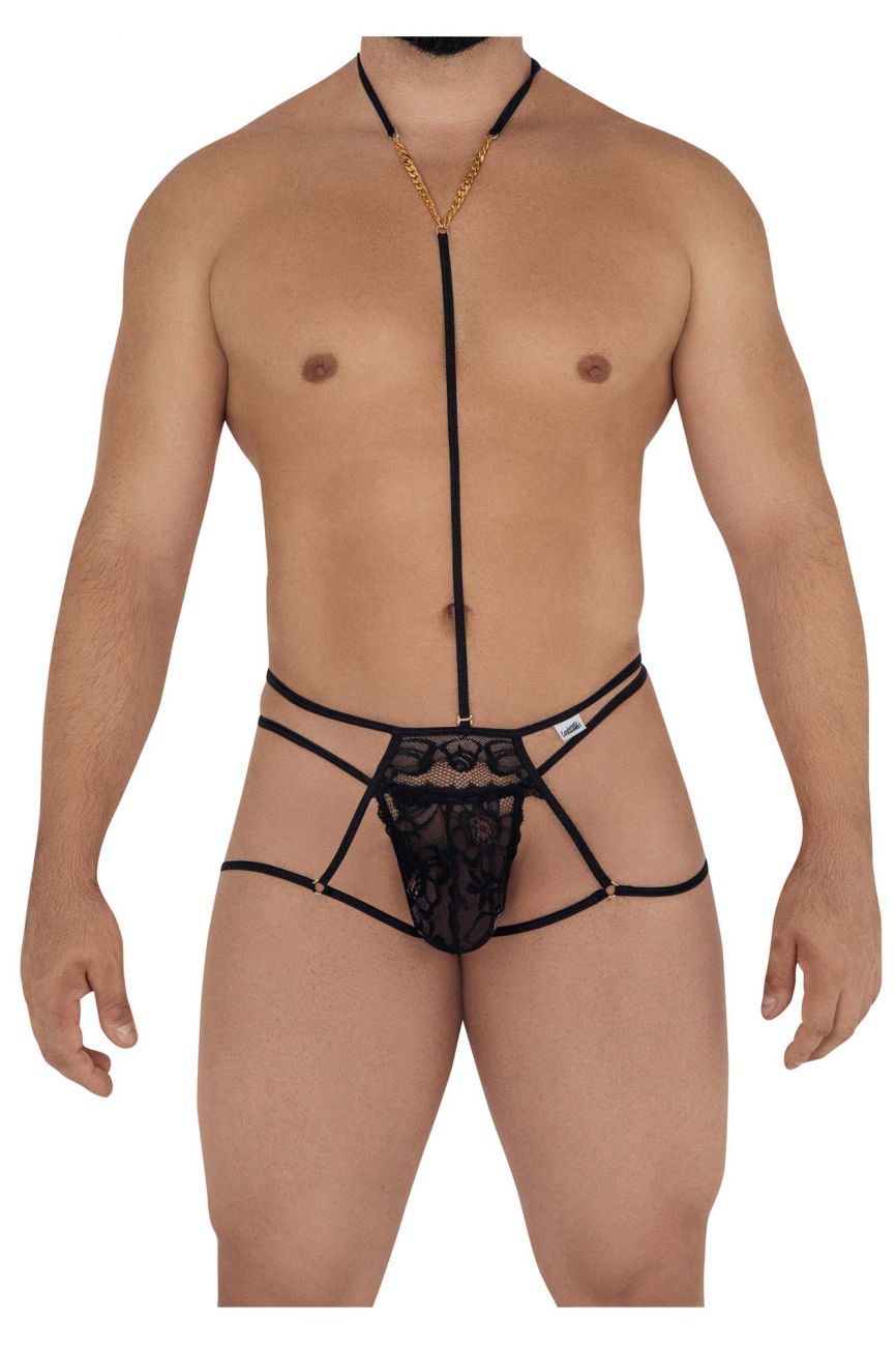 CandyMan 99583 Leash Jockstrap Black