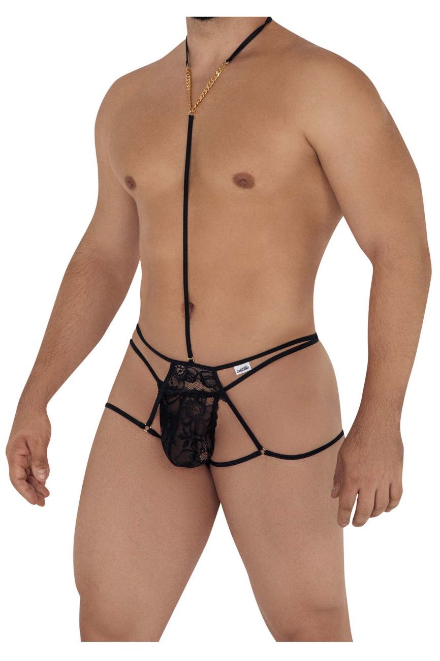 CandyMan 99583 Leash Jockstrap Black