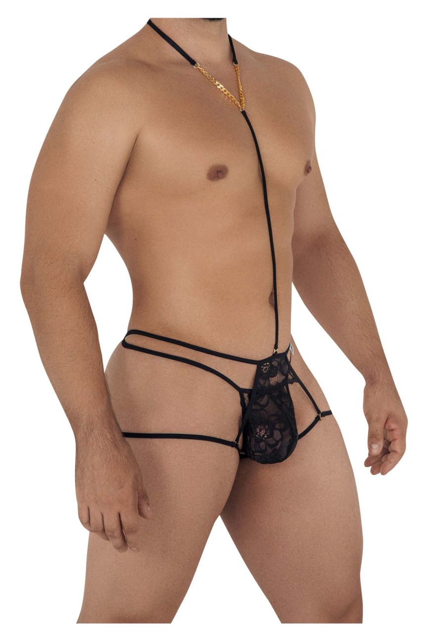 CandyMan 99583 Leash Jockstrap Black