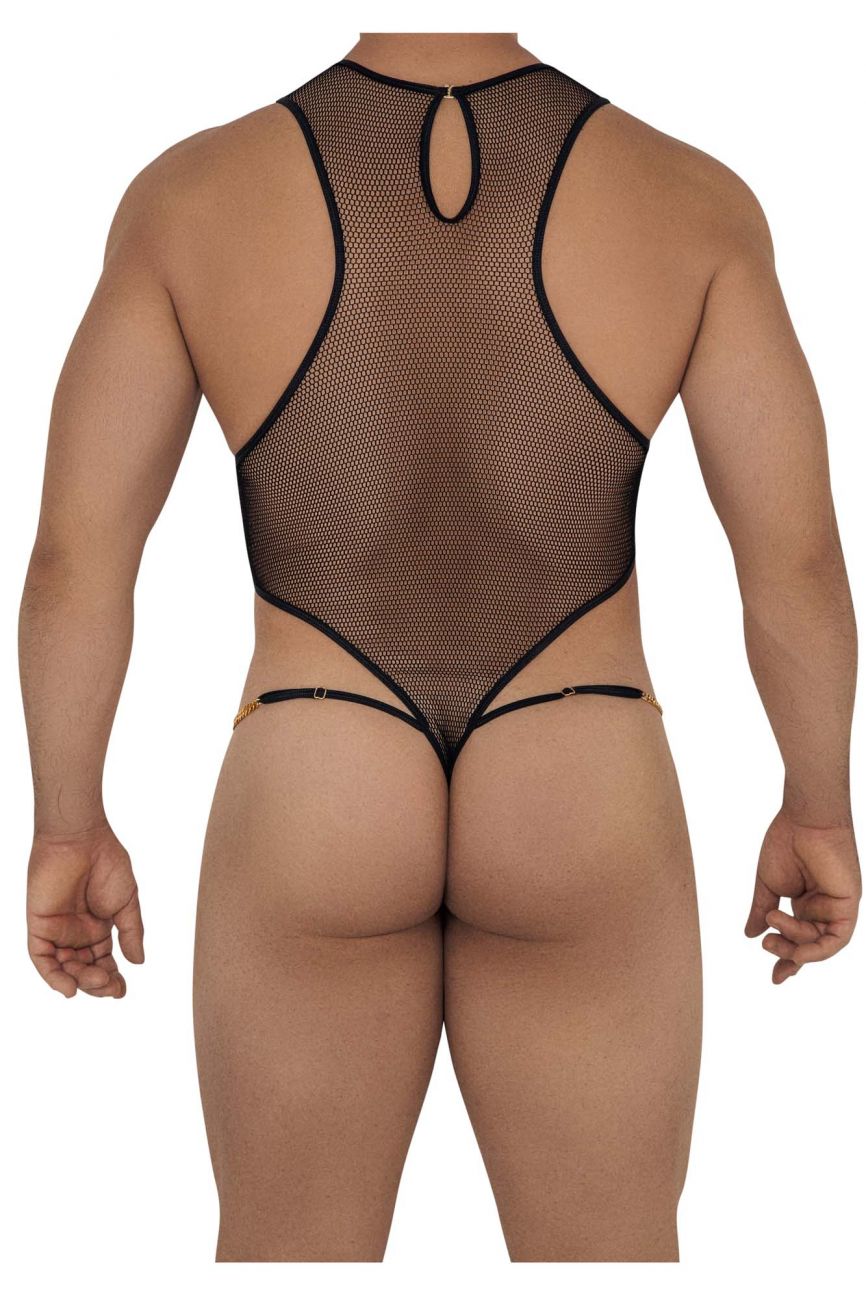 CandyMan 99584 Mesh-Lace Bodysuit Black