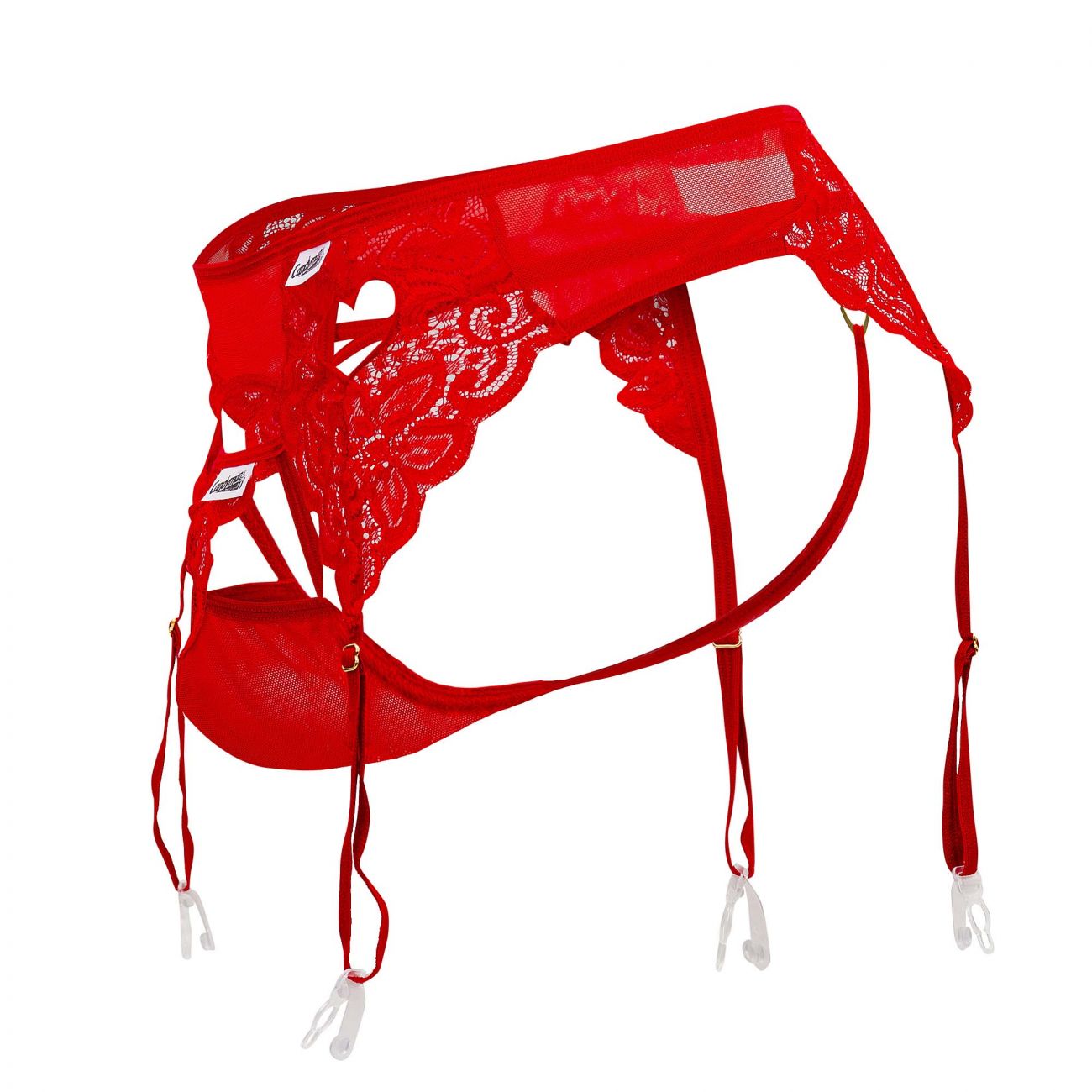 CandyMan 99589 Lace Garter G-String Red