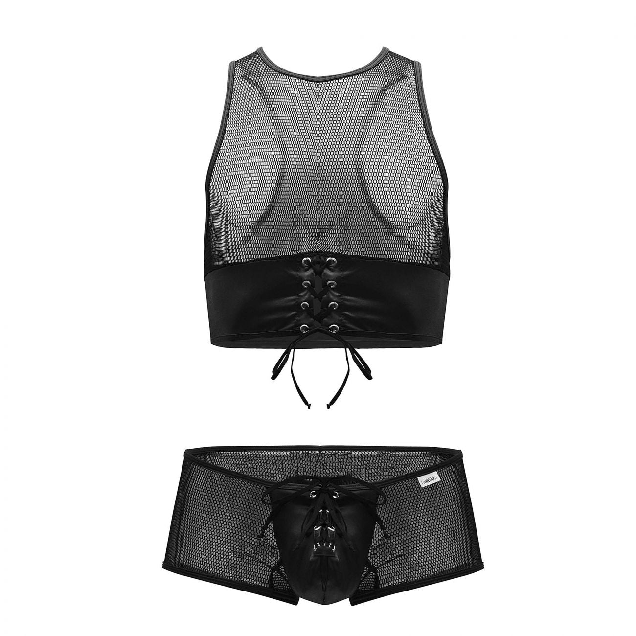 CandyMan 99590 Mesh Top-Trunks Outfit Black