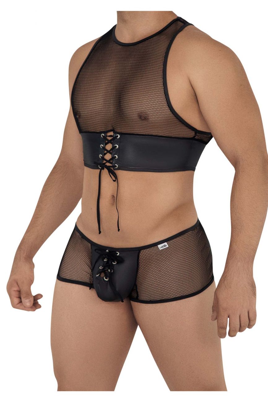 CandyMan 99590 Mesh Top-Trunks Outfit Black