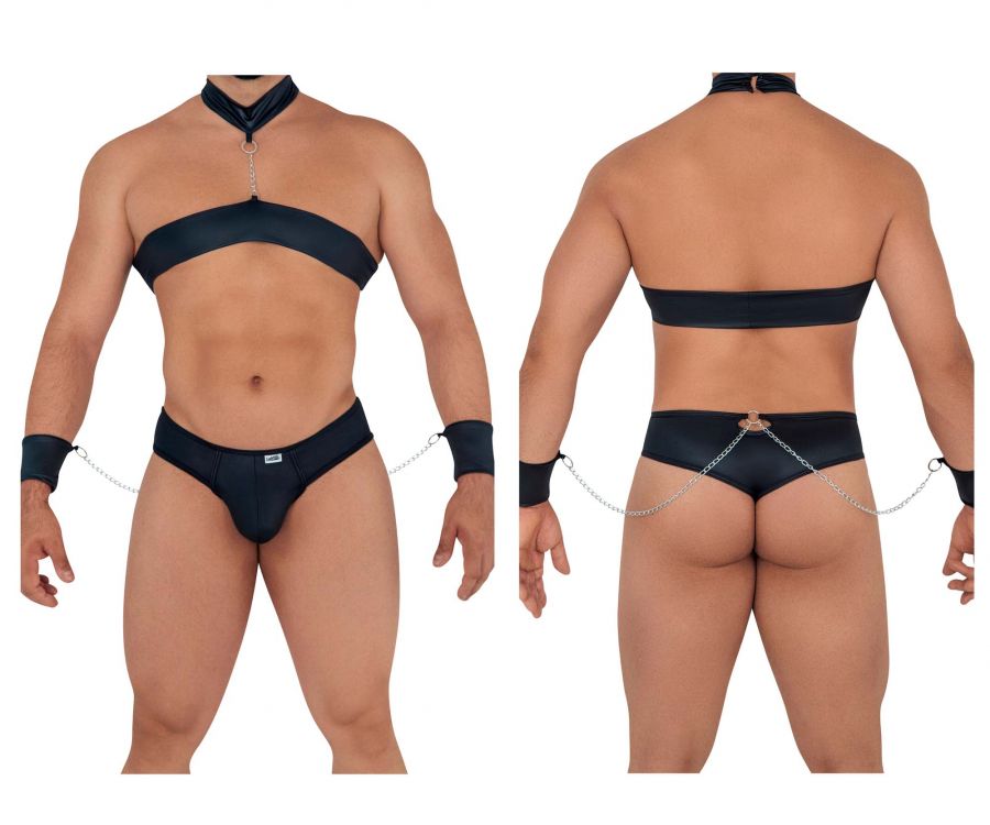 CandyMan 99592 Harness-Thongs Outfit Black
